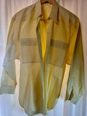 Men's Lightweight Yellow Button-Up Shirt